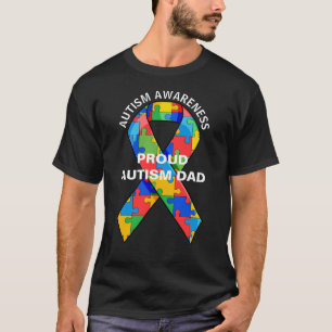 Personalisiert Proud Autismus Vater Puzzle Ribbon T-Shirt