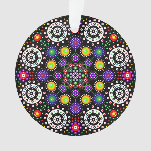 Personalisiert Psychedelic Dot Mandala Weihnachten Ornament (Vorderseite)