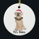Personalisiert Puggle Keramik Ornament<br><div class="desc">Machen Sie die schöne Liste in diesem Jahr mit einem Ornament Ihrer Lieblings-Puggle-Elf!</div>