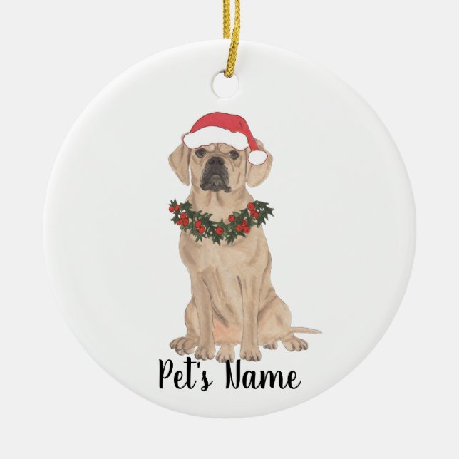 Personalisiert Puggle Keramik Ornament (Vorne)