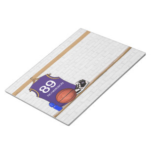 Personalisiert Purp Basketball Jersey 11x8,5 Notiz Notizblock
