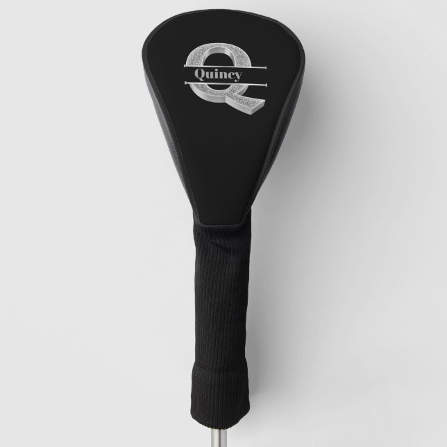 Personalisiert Q Erste Silver Monogramm Ihr Name Golf Headcover (Vorderseite)