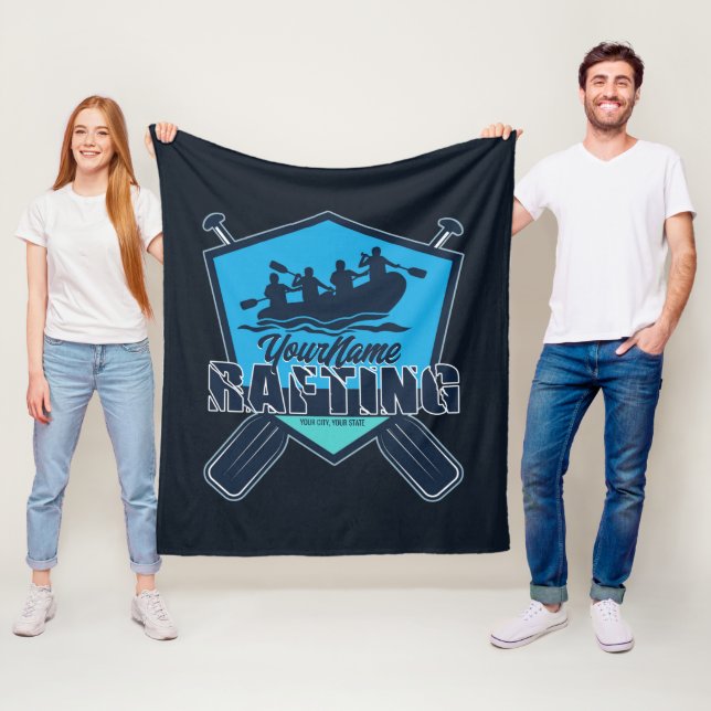 Personalisiert Rafting Whitewater River Adventure Fleecedecke (Beispiel)