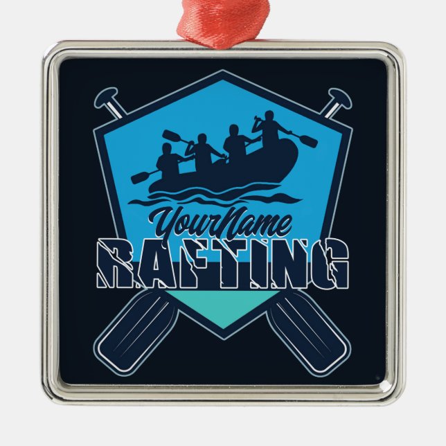 Personalisiert Rafting Whitewater River Adventure Ornament Aus Metall (Vorne)