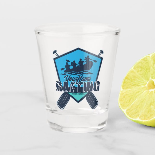 Personalisiert Rafting Whitewater River Adventure Schnapsglas (Vorderseite)