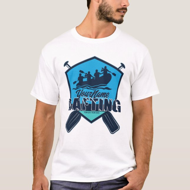Personalisiert Rafting Whitewater River Adventure T-Shirt (Vorderseite)