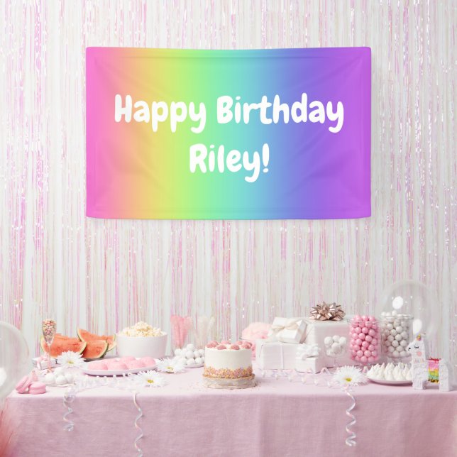 Personalisiert Rainbow Birthday Banner (Party)