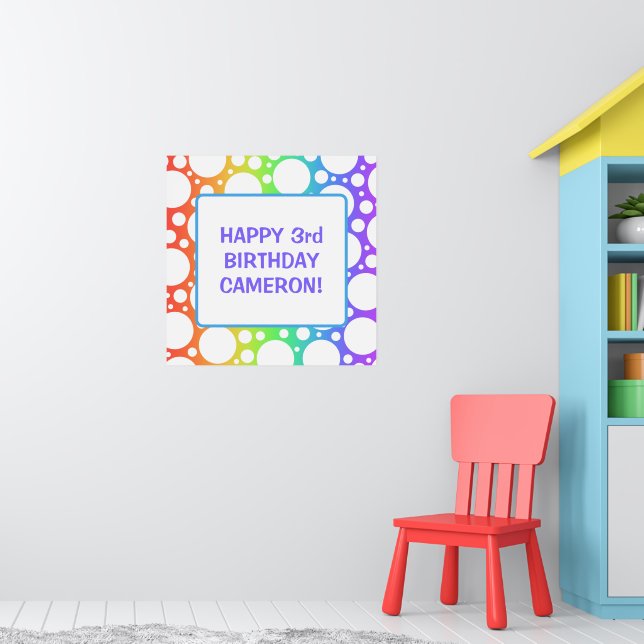 Personalisiert Rainbow Birthday Poster (Kinderzimmer 1)