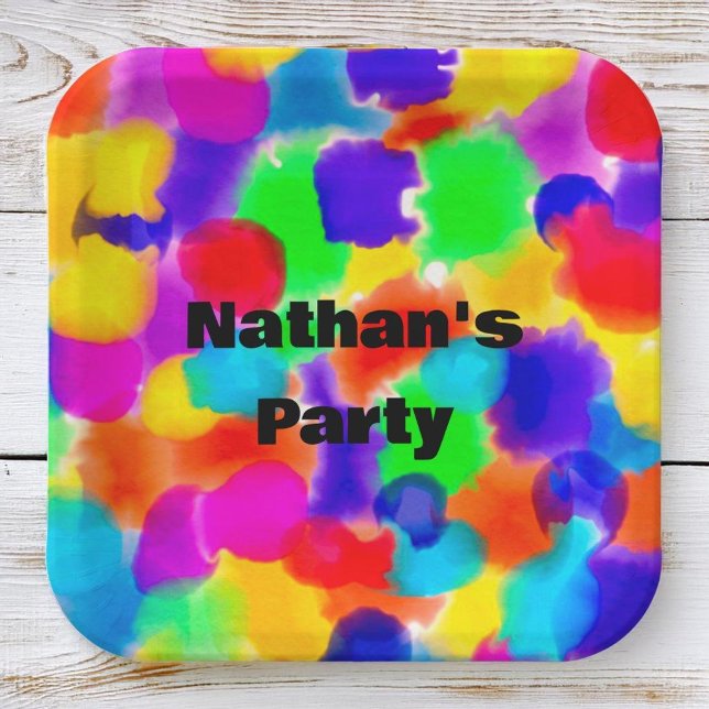 Personalisiert Rainbow-Farbspritze Pappteller (Von Creator hochgeladen)