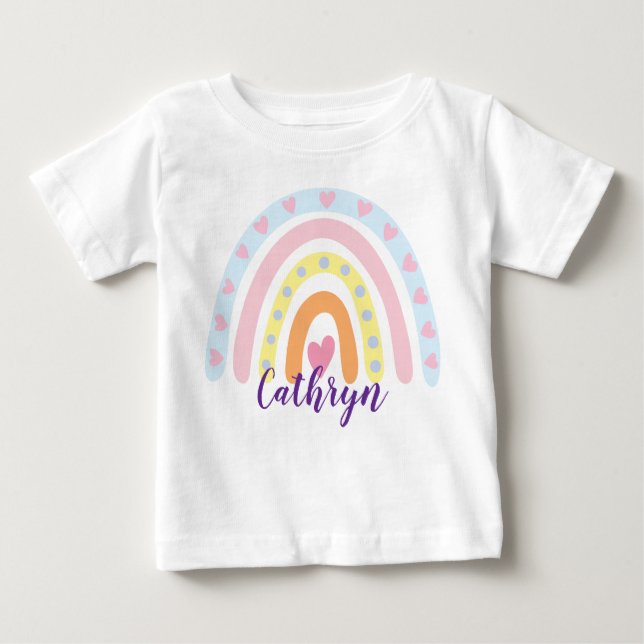 Personalisiert Rainbow Kids T - Shirt - Individuel (Vorderseite)