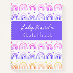 Personalisiert Rainbow Pattern Sketchbook-Notebook Notizbuch