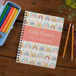 Personalisiert Rainbow Pattern Sketchbook-Notebook Notizbuch