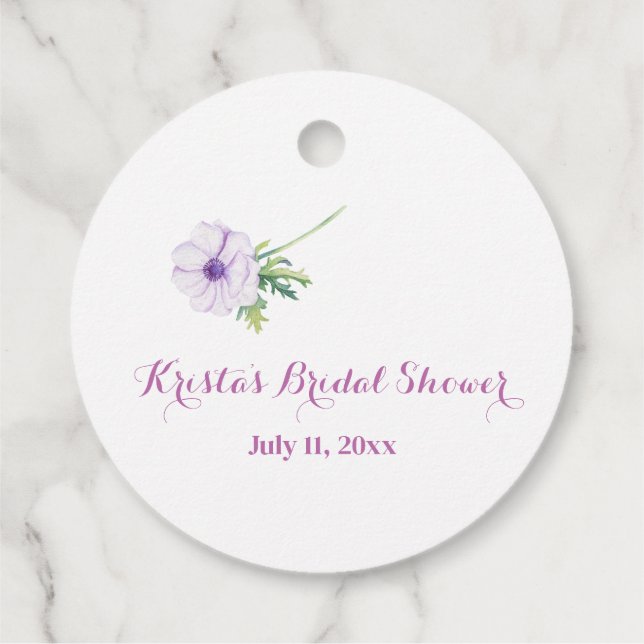 Personalisiert Ranunculus Anemones Bridal Vielen D Geschenkanhänger (Rückseite)