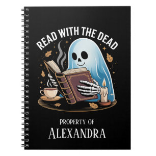 Personalisiert Reading Journal Spooky Ghost Skelet Notizblock