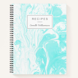 Personalisiert Recipe Aqua Blue Marbella Zuhause C Notizbuch