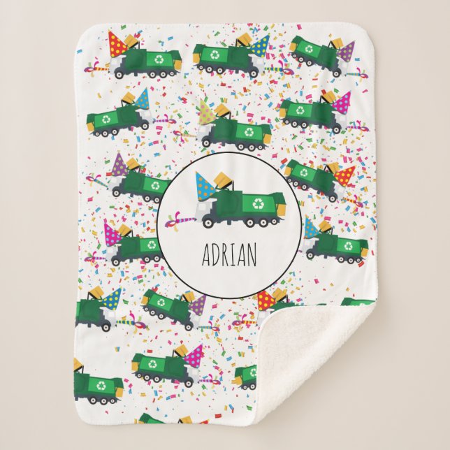 Personalisiert Recycelnd Garbage Truck Party Muste Sherpadecke (Vorderseite)