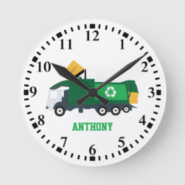 Personalisiert Recycelnd Müllwagen Runde Wanduhr