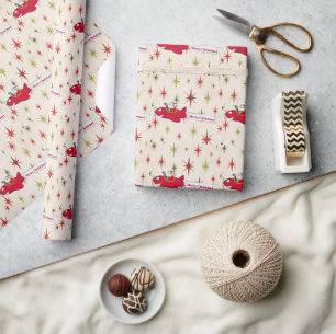 Personalisiert, Red Airplane & Santa, Frohe Weihna Geschenkpapier