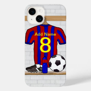 Personalisiert Red and Blue Football Soccer Jersey Case-Mate iPhone Hülle