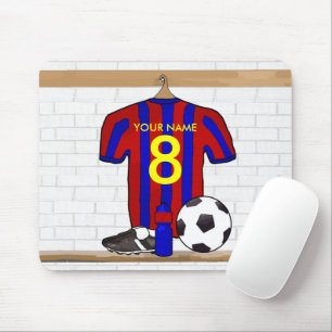 Personalisiert Red and Blue Football Soccer Jersey Mousepad