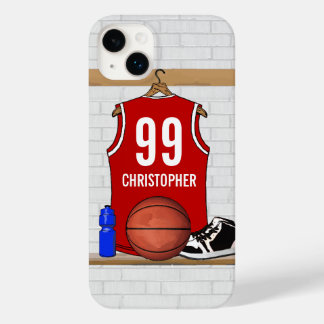 Personalisiert Red and White Basketball Jersey Case-Mate iPhone Hülle
