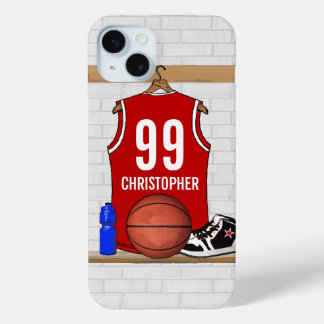 Personalisiert Red and White Basketball Jersey Case-Mate iPhone Hülle