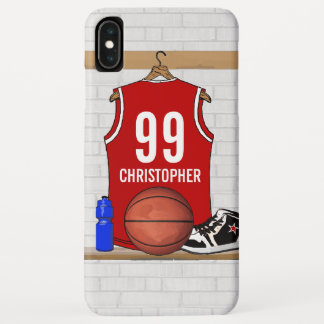 Personalisiert Red and White Basketball Jersey Case-Mate iPhone Hülle