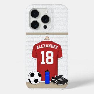 Personalisiert Red and White Football Soccer Jerse Case-Mate iPhone Hülle