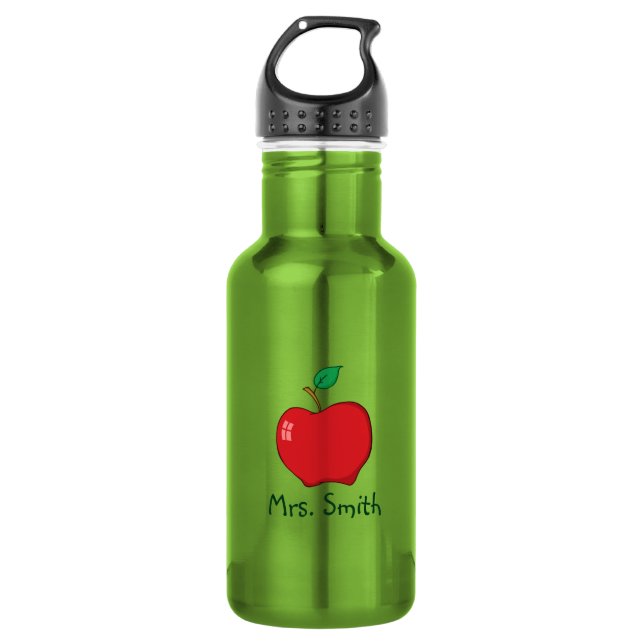 Personalisiert Red Apple Teacher Trinkflasche (Vorderseite)