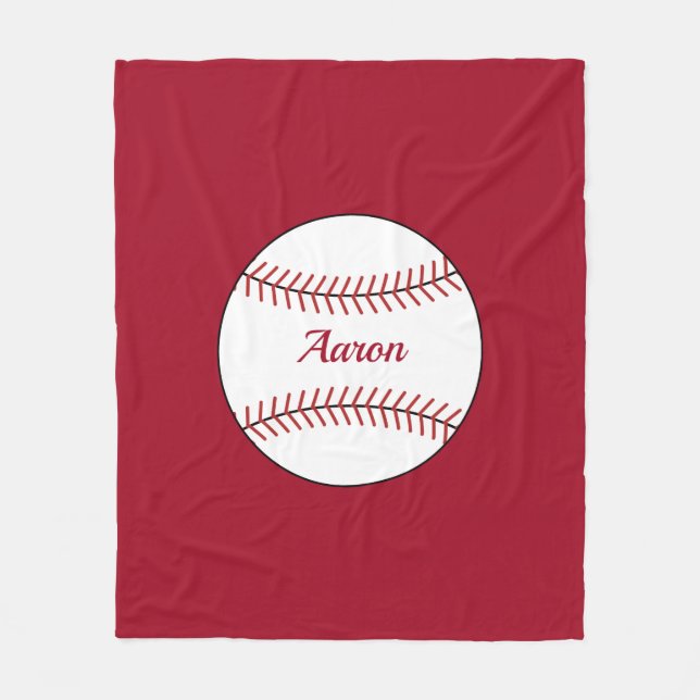 Personalisiert Red Baseball Blanket-Geschenk Fleecedecke (Vorderseite)
