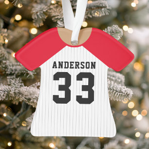 Personalisiert Red Baseball Jersey Ornament