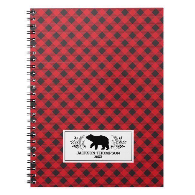 Personalisiert Red Black Lumberjack Buffalo Karier Notizblock (Vorderseite)