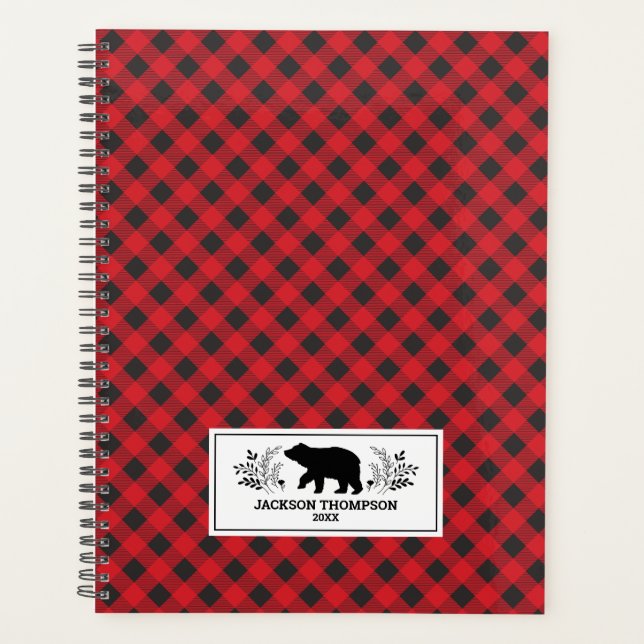 Personalisiert Red Black Lumberjack Buffalo Karier Planer (Vorderseite)