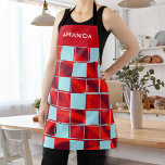 Personalisiert Red Blue Kariert Pattername Schürze<br><div class="desc">Personalisiert Red Blue Kariert Pattern Name Schürze. Füge Deinen Namen hinzu.</div>