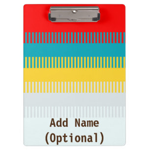 Personalisiert Red Blue Yellow White Gray NIEDLICH Klemmbrett