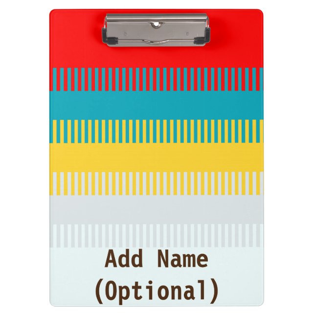 Personalisiert Red Blue Yellow White Gray NIEDLICH Klemmbrett (Vorderseite)