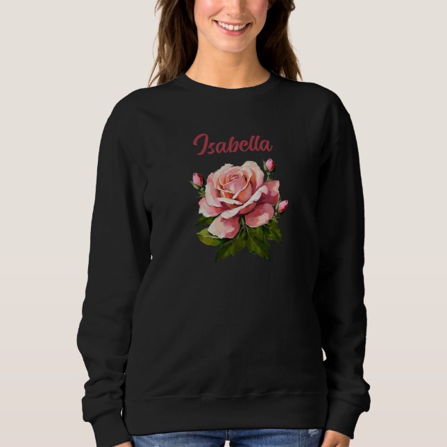 Personalisiert Red Blush Vintage Rose Sweatshirt (Vorderseite)