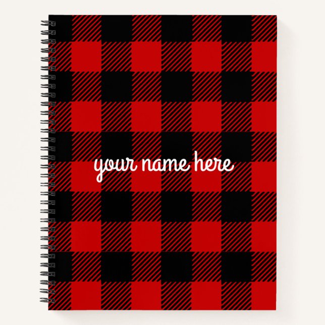 Personalisiert Red Buffalo Kariertes Notebook Notizbuch (Vorderseite)
