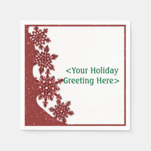 Personalisiert Red Christmas Snowflake Napkin Serviette