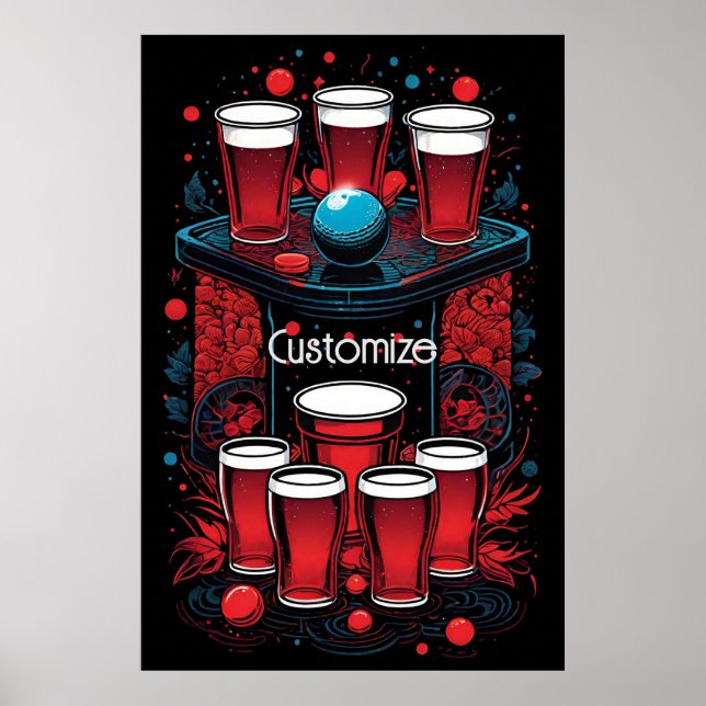 Personalisiert Red Cups Beer Pong Poster (Vorne)