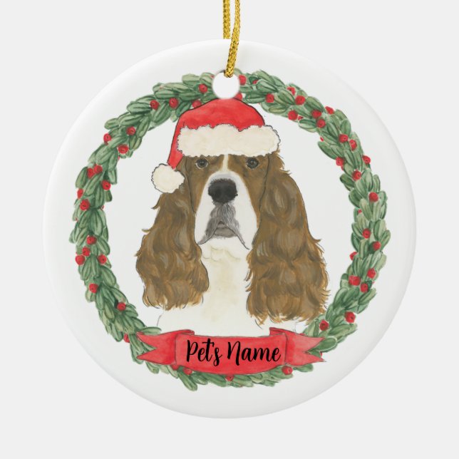 Personalisiert Red English Springer Spaniel Keramik Ornament (Vorne)