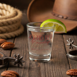 Personalisiert Red fand ihren Cowboy Bachelorette Schnapsglas
