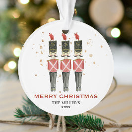 Personalisiert Red & Gold Nutcracker Frohe Weihnac Ornament
