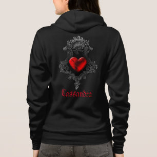 Personalisiert Red Goth Heart Hoodie