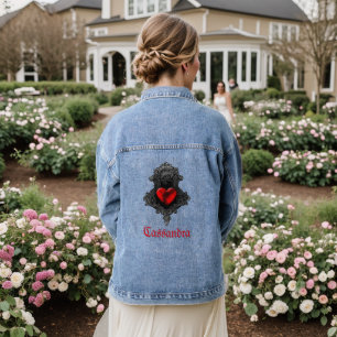 Personalisiert Red Goth Heart Jeansjacke