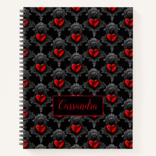 Personalisiert Red Goth Heart Notizbuch