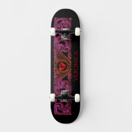 Personalisiert Red Goth Heart Skateboard
