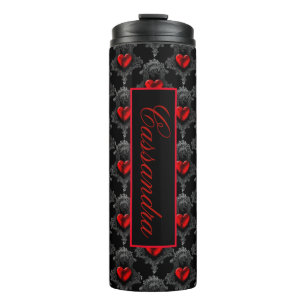 Personalisiert Red Goth Heart Thermosbecher