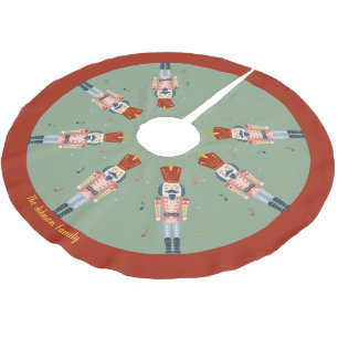 Personalisiert Red Green Nutcracker Ballettmusik Polyester Weihnachtsbaumdecke