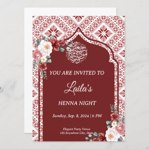 Personalisiert Red Henna Night Einladung